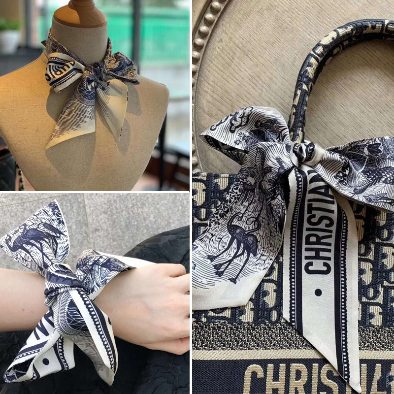 Silk Hair Band and Tied Bag Ribbon - Elegant Style for Autumn Season